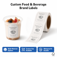 Étiquettes alimentaires personnalisées en papier adhésif coloré pour yaourt, étiquettes adhésives pour pots de yaourt avec finition mate, autocollants personnalisés