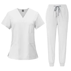 Set di divise per Scrub da ospedale di alta qualità in poliestere Rayon Spandex da donna set per lo Scrub medico per le uniformi