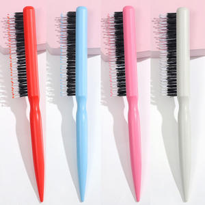 YUE Anti-Statique Naturel Poils <span class=keywords><strong>De</strong></span> <span class=keywords><strong>Sanglier</strong></span> Organique Démêlant Salon Utiliser <span class=keywords><strong>Brosse</strong></span> À Cheveux avec Poignée En Plastique Triple Teasing Peigne - Product Image 1