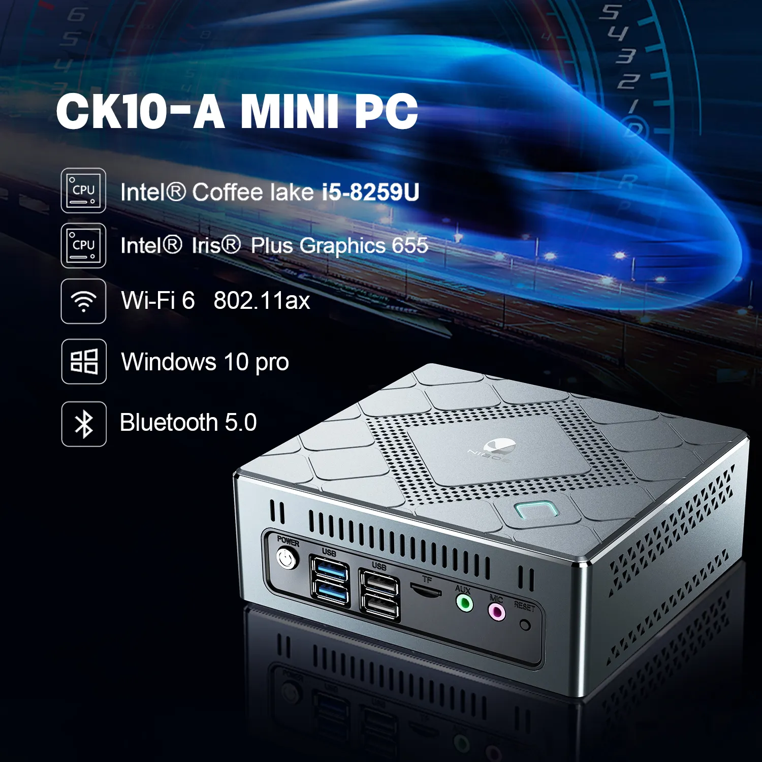 2021 Latest Best Quality mini pc CK10 coffee lake i5 8279U intel windows 10 GAMING pc for business work
