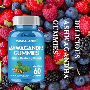 OEM Suiker Vrije <span class=keywords><strong>Ashwagandha</strong></span> Gummies Vegan Hoogwaardig Wortel Extract Vitamine D2 Stressverlichtende Supplement - Product Image 5