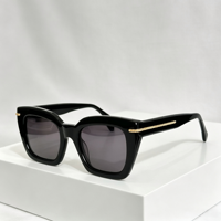 Lunettes de soleil carrées épaisses rétro unisexes, style vintage, dorées, anti-reflet, protection UV400, OEM ODM
