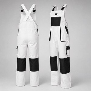 <span class=keywords><strong>Salopette</strong></span> <span class=keywords><strong>de</strong></span> <span class=keywords><strong>travail</strong></span> en coton épais blanc respirant et anti-poussière pour charpentier, avec poches cargo et genouillères, pour travaux <span class=keywords><strong>de</strong></span> peinture - Product Image 4