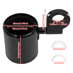 Pièces de moto, porte-gobelet noir pour moto, porte-bouteille d'eau, porte-gobelet réglable, adapté à la plupart des modèles Harley - Product Image 3