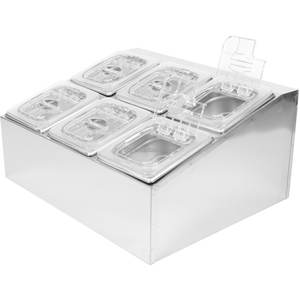 Nuevo Contenedor de Condimentos Comercial de Acero Inoxidable Plateado 201 304, Bandeja Gastronorm 1/6 GN con 4/6 Compartimentos - Product Image 5