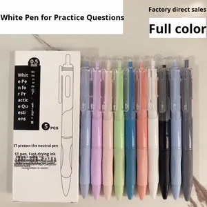 Promotion Durable Student Exam Press <b>Pen</b> Quick-Drying St-Head Gel Small White Morandi Color Black Ballpoint <b>Pen</b> Promotional <b>Pen</b> - Product Image 2