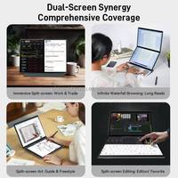 Ordinateur portable 2 en 1 avec écran double 11 pouces, N100 DDR4 16 Go SSD 512 Go 3,40 GHz, tablette tactile avec identification par empreintes digitales