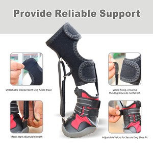 Zapatos Antideslizantes para Perros con Soporte de Tobillo Desmontable, Botas Reflectantes Ajustables para Mascotas, Protector de Patas Transpirable - Product Image 3