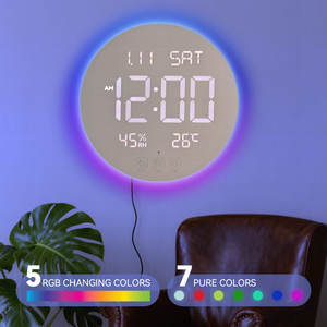 Rgb nhiệt độ Ngày ngày xem báo động điện tử thông minh lớn hiển thị lớn màn hình <span class=keywords><strong>LED</strong></span> lớn tường đồng hồ kỹ thuật số với điều khiển từ xa - Product Image 2