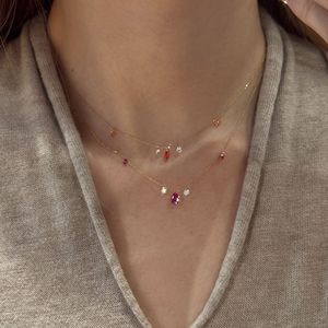 Collar de Plata de Ley S925 con Colgante de Diamante Redondo Vintage, Cadena de Clavícula, Diamante Rosa, Accesorio de Moda - Product Image 3