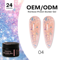 Rainbow Protein pour vernis liquide polonais non toxique, végétalien, écologique, 24 couleurs, Soak Builder sans chaleur, 60ml, professionnel pour ongles