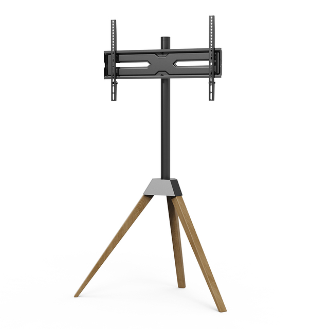 New Arrival Steel Wooden Floor TV Stand Swivel Height Adjustable Easel Mobile Design 32-65" LCD TV 45kg Load Capacity VESA