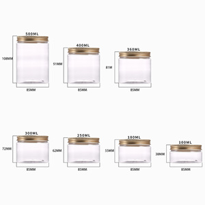 ภาชนะบรรจุอาหารสัตว์เลี้ยงพลาสติกใสทรงกลม เส้นผ่านศูนย์กลาง 85 มม. ฝาอลูมิเนียมสีทอง บรรจุภัณฑ์ทั่วไป - Product Image 4