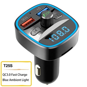 Accessoires de voiture <span class=keywords><strong>T25</strong></span> T60 Ports USB de voiture QC3.0 Chargeur rapide <span class=keywords><strong>Transmetteur</strong></span> <span class=keywords><strong>FM</strong></span> BT sans fil Récepteur radio - Product Image 3