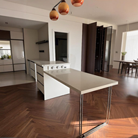 Pieds de table rectangulaires en acier inoxydable robustes, pieds de support pour bureau d'ordinateur et table à manger, design double ligne
