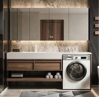 Plan de toilette de salle de bain d'hôtel en pierre frittée moderne sur mesure avec lavabo intégré de luxe, usine OEM ODM