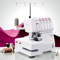 Machine à coudre surjeteuse JUKKY 843 haute vitesse 4 fils, manuelle, neuve, pour vêtements, portable, facile à utiliser, équipement de couture domestique
