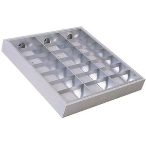 Colores blancos 6000K techo <span class=keywords><strong>troffer</strong></span> luz 60x60 LED listón rejilla luz aluminio <span class=keywords><strong>reflector</strong></span> 2x2ft T8 Luz de rejilla empotrada - Product Image 4