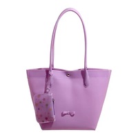 Tas Tote Jelly Transparan Warna Permen PVC Kapasitas Besar dengan Kancing Magnetik, Tas Selempang Jinjing Portabel untuk Wanita