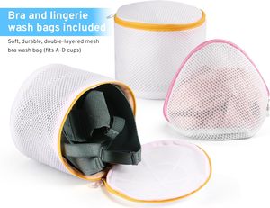 QJMAX 7-teiliges Auto-Lock-Wäsche sack mit Reiß verschluss 6 Größen Mesh Dessous Aufbewahrung taschen für bequemes Waschen - Product Image 3