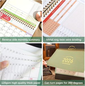 <span class=keywords><strong>Calendario</strong></span> da tavolo compatto con rilegatura a spirale per un facile sfogliamento delle pagine e un profilo salvaspazio ed elegante - Product Image 3