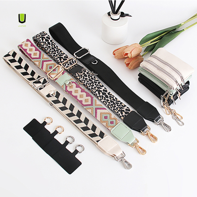 New Luxury Design Adjustable Phone Lanyards Charm Zippered Pouch Wallet Phone Case Wrist Strap Phone Lanyard Crossbody