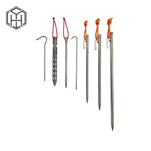 Piquets <span class=keywords><strong>de</strong></span> tente en alliage <span class=keywords><strong>de</strong></span> titane ultralégers Rivets <span class=keywords><strong>de</strong></span> camping en plein air coupe-vent clous portables pour une installation sécurisée - Product Image 2