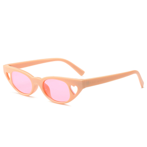 Lunettes de soleil unisexes Benola Kr8912 en promotion, de marque, avec décoration cœur, petites montures œil-de-chat, verres de couleur unie, pour femmes, tendance - Product Image 4