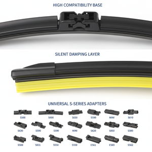 Escobillas Limpiaparabrisas Sin Estructura para Mercedes Benz, Compatibles con el 99% de los Vehículos, Escobillas Limpiaparabrisas Suaves Personalizadas para Automóviles - Product Image 1