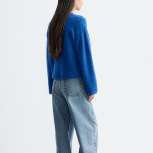 Cardigan en tricot à col rond pour femme, manches longues, boutonné, pull décontracté - Product Image 4