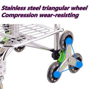 सबसे ज्यादा बिकने वाली पोर्टेबल फोल्डिंग ट्रॉली कस्टम सुपरमार्केट शॉपिंग कार्ट, सीढ़ियों की सुविधा और लोकप्रिय के साथ - Product Image 6