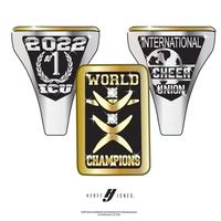 Bague de championnat personnalisée en alliage plaqué or/argent avec serti de topazes, unisexe, pour baseball, softball, basketball