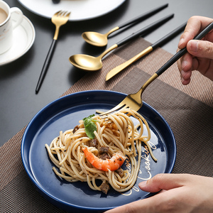 Thép không gỉ vàng xử lý <span class=keywords><strong>Flatware</strong></span> Set đám cưới và Đảng Bộ đồ ăn với ngã ba và dao dao kéo - Product Image 4