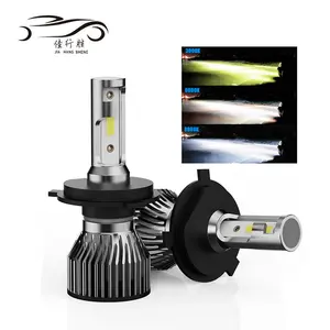 S7 LED far kiti lamba Mini projektör Lens Fan soğutma 25W COB çipleri otomobil Hi/Lo ışın ampul 12V 6500K beyaz