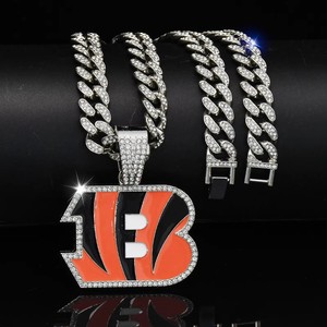 캐롤라이나 팬서스 주얼리 세트 목걸이 팔찌 귀걸이 컬렉션 맞춤형 엠블럼 펜던트 블링 라인스톤 장식 - Product Image 3