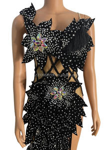 Hedgehog Full Diamond Tight <span class=keywords><strong>Sexy</strong></span> Tassel Irregular Vestido largo Anfitrión Fiesta Discoteca Bar Traje de actuación - Product Image 4