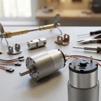 Moteur à courant continu à balais ZGB37-520 24V 200RPM avec boîte de vitesses métallique de 37 mm pour bateau RC, moteur à engrenages à couple élevé, personnalisable pour le bricolage