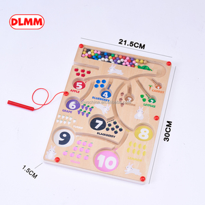 Numéro en bois <span class=keywords><strong>labyrinthe</strong></span> perle Puzzle conseil stylo couleur numéro légumes fruits Classification début éducatif mathématiques jouets - Product Image 3