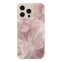 Coque de téléphone souple anti-chute en TPU avec motif papillon texturé au laser pour iPhone 17 Pro Max 16 15 14 13