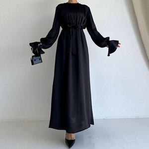 dames mode intérieur ouvert 2 pièces ensemble à manches longues dubaï turquie Ramadan abaya musulman longue <span class=keywords><strong>robe</strong></span> pour les femmes - Product Image 3
