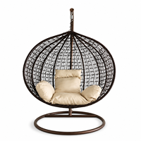 2026 Fauteuil à bascule suspendu moderne en acier inoxydable, design nid d'oiseau, forme œuf, avec accoudoirs, pour intérieur/extérieur