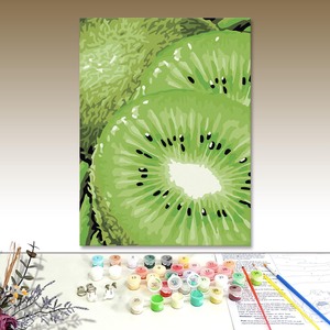 Paint by Numbers Kiwi Fruit <b>Canvas</b> Art Modern Still Life Handmade DIY Square Eco-Friendly Solid Wood <b>Frame</b> Digital Printing - Product Image 1