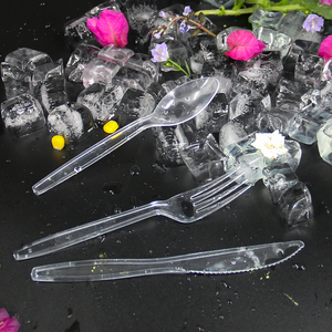 ชุดช้อนส้อมมีดแบบใสชุดเครื่องใช้บนโต๊ะอาหารช้อนพลาสติกแบบใช้แล้วทิ้งสำหรับบรรจุภัณฑ์อาหารอย่างรวดเร็วเป็นมิตรกับสิ่งแวดล้อม - Product Image 5