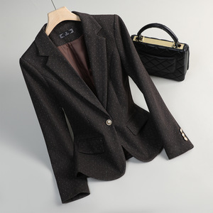 Women's Black Polka Dot Blazer S Anti-Wrinkle Professional Casual Fit - Product Image 1