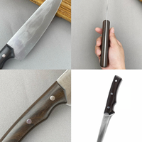 Couteau de coupe d'os manche en bois massif de Damas couteau de tranchage et de coupe de viande spécifique, couteau d'abattage de coupe de vache et de mouton de porc