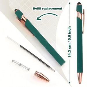 Personalized Ballpoint Pen with logo 2 in 1 <b>Capacitive</b> Multi Function Metal <b>Stylus</b> Pen Promotional Gift Rose Gold Ball Point Pen - Product Image 5