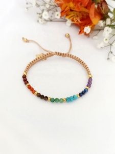 Bijoux vintage pour hommes et femmes, automne-hiver, personnalisés, 7 chakras, pierres naturelles colorées, plaqué or 18 carats, unisexe, cadeau de haute qualité - Product Image 2