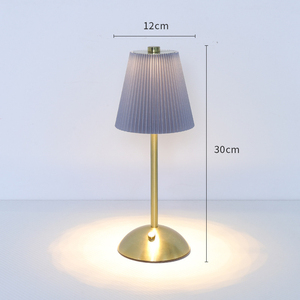 Minimalist Brass Table Lamp Off-White Crystal Bell Shade 30cm Warm White LED Push Button Switch AC E26 Bedroom <b>Decorative</b> <b>Light</b> - Product Image 3