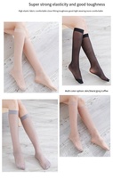 Chaussettes hautes transparentes en maille soyeuse respirante et écologique 15D pour femmes et filles, fines et graduées, idéales pour l'été