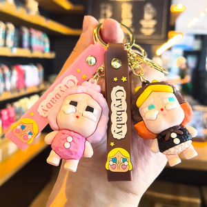 QYS Tears 3D Charms Cartoon Plastic Waterproof Durable Cute Doll Children's Coin <b>Holder</b> Keychain Colorful - Product Image 3